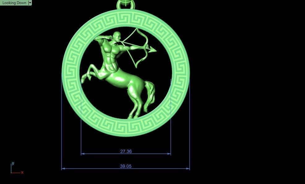 Sagittarius scorpio zodiac pendant 3D print model_5