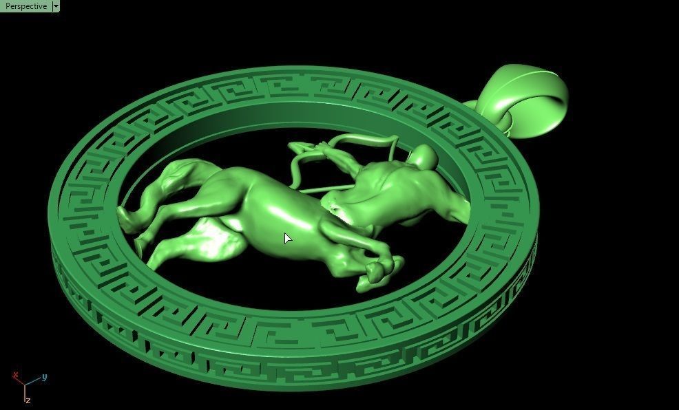 Sagittarius scorpio zodiac pendant 3D print model_4