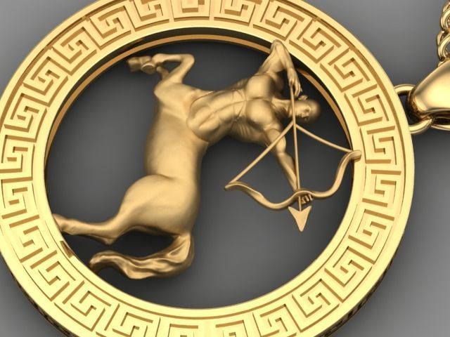 Sagittarius scorpio zodiac pendant 3D print model_12