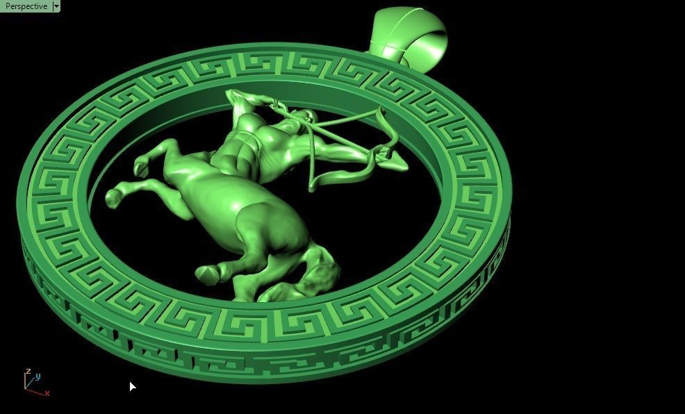 Sagittarius scorpio zodiac pendant 3D print model_3