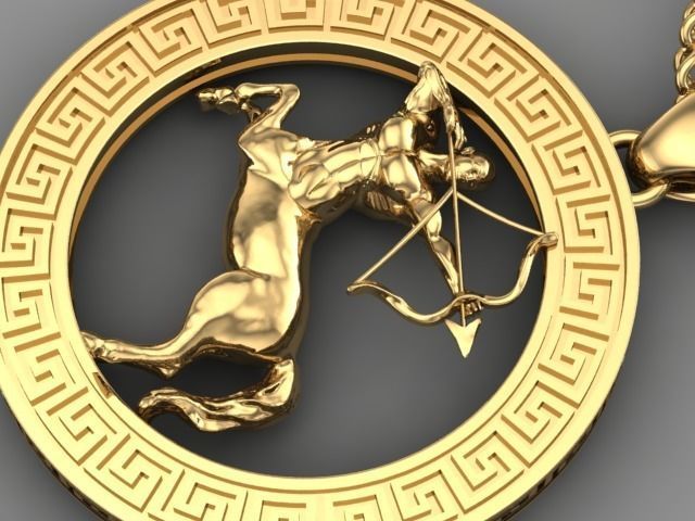 Sagittarius scorpio zodiac pendant 3D print model_11
