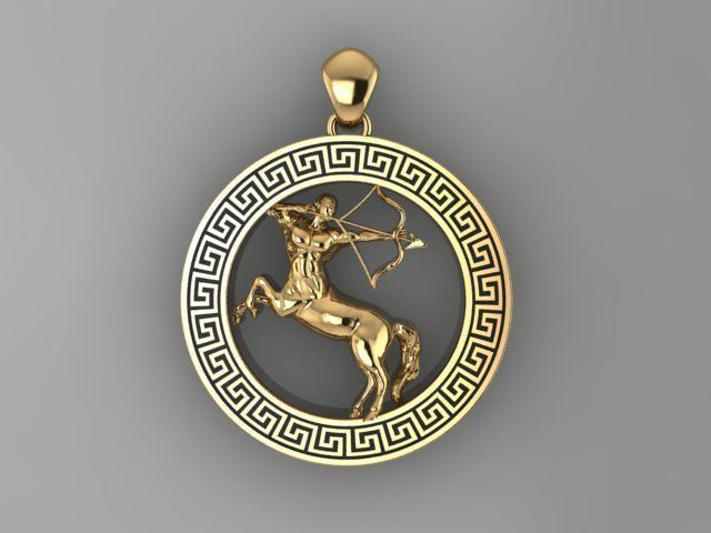 Sagittarius scorpio zodiac pendant 3D print model_13
