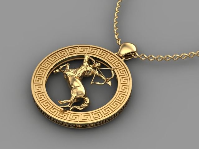 Sagittarius scorpio zodiac pendant 3D print model_10