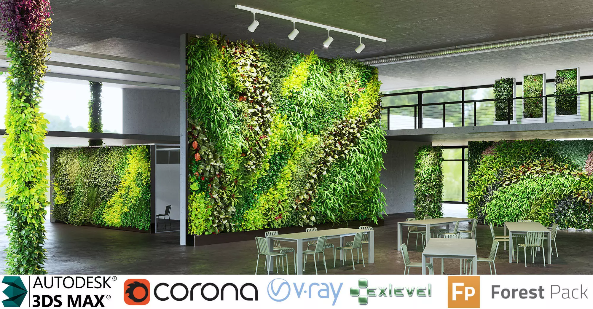 Green wall Collection - Include GrowFX and Mesh file 3D model_1