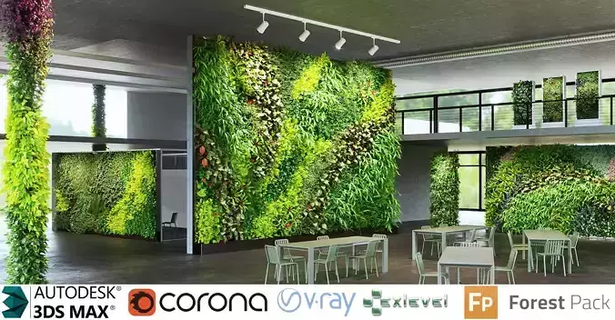 Green wall Collection - Include GrowFX and Mesh file 3D model