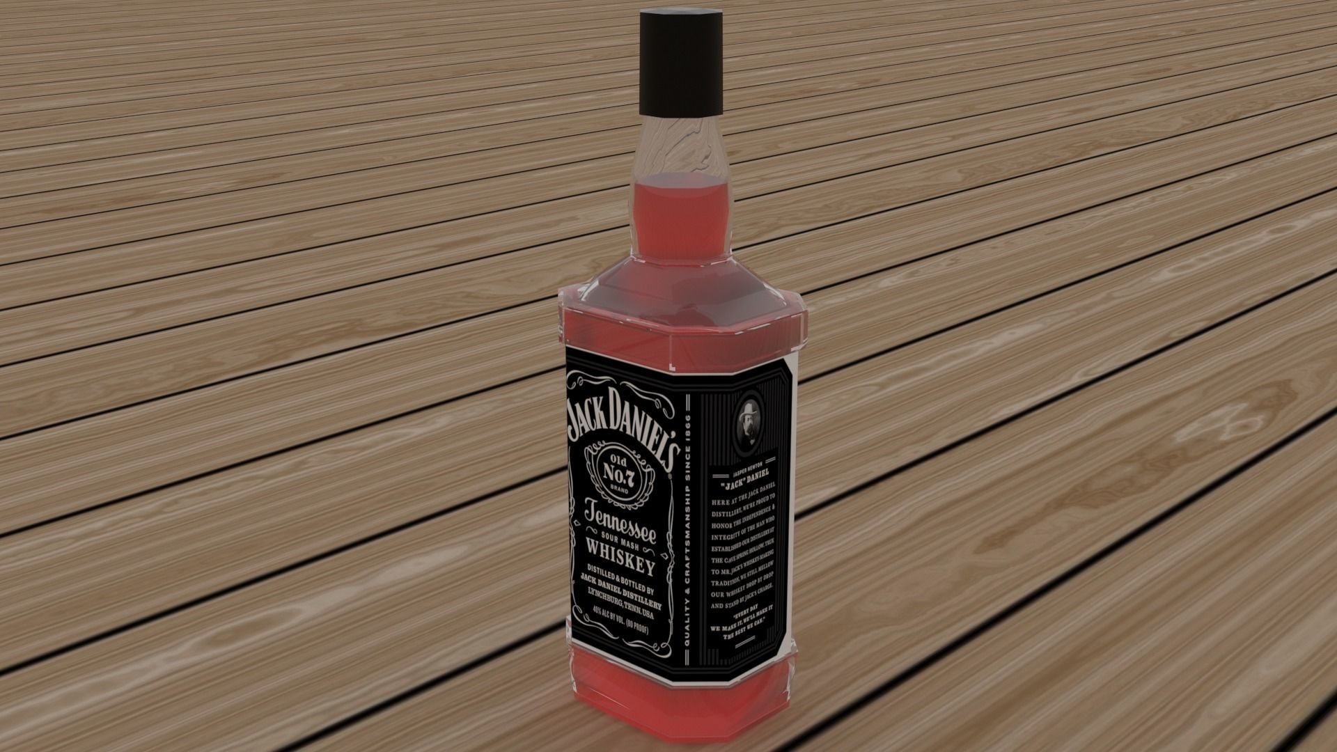 Whiskey Bottle with Vray  Free low-poly 3D model_2