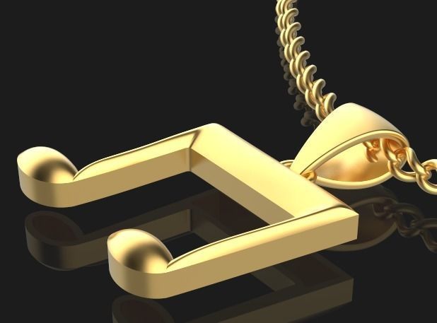Musical Note Necklace pendant 3D print model_2
