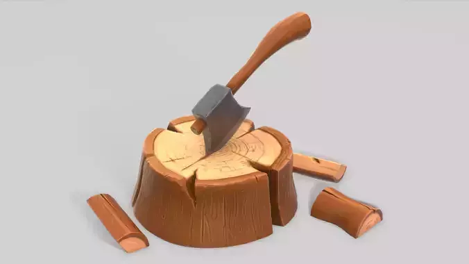 Stylized Tree Stump Low-poly 3D model Stylized Tree Stump Low-poly 3D model