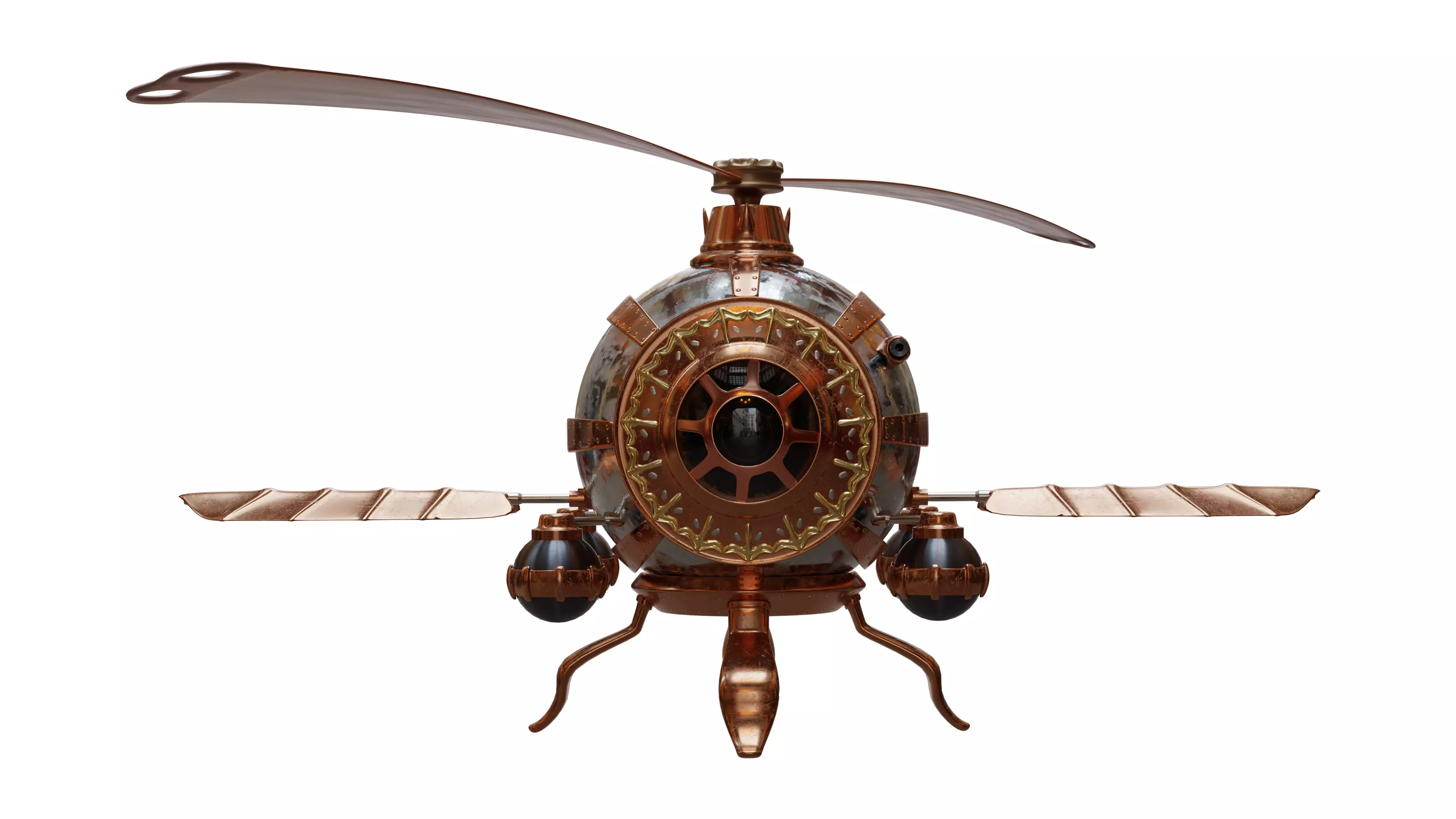 3D Steampunk Helicopter 3D model_0
