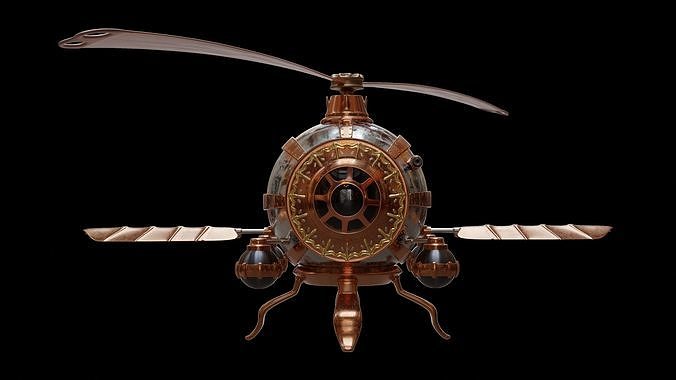 3D Steampunk Helicopter 3D model