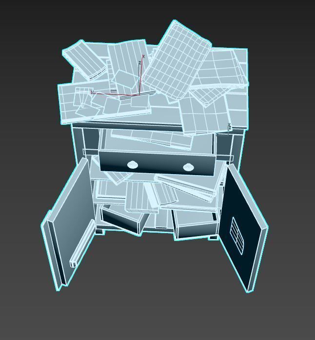 Old Cabinet With Books 3D model_15