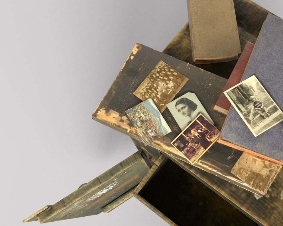 Old Cabinet With Books 3D model_6