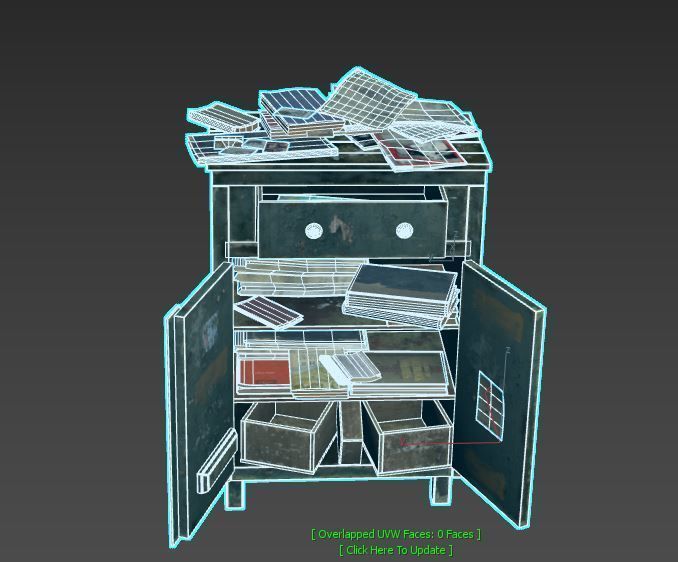 Old Cabinet With Books 3D model_18