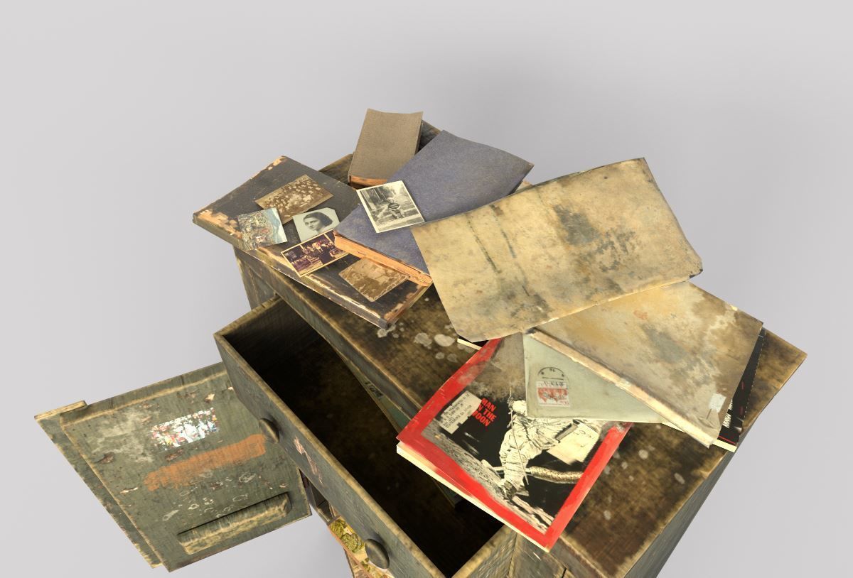 Old Cabinet With Books 3D model_13