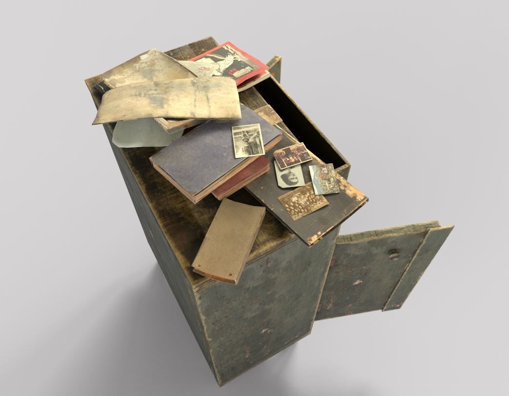 Old Cabinet With Books 3D model_9