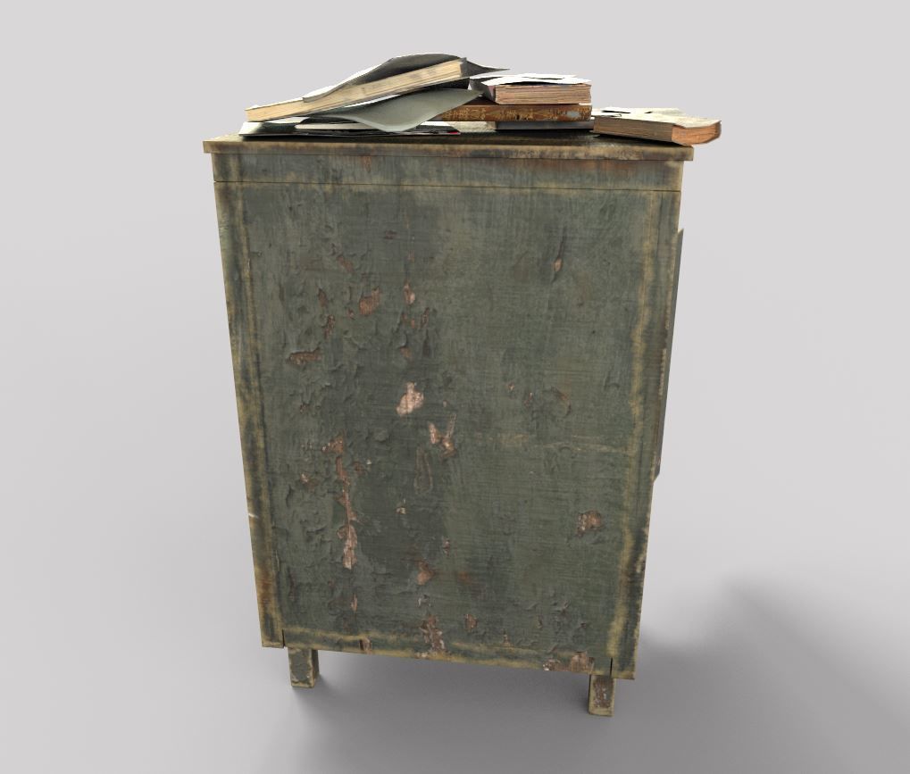 Old Cabinet With Books 3D model_10