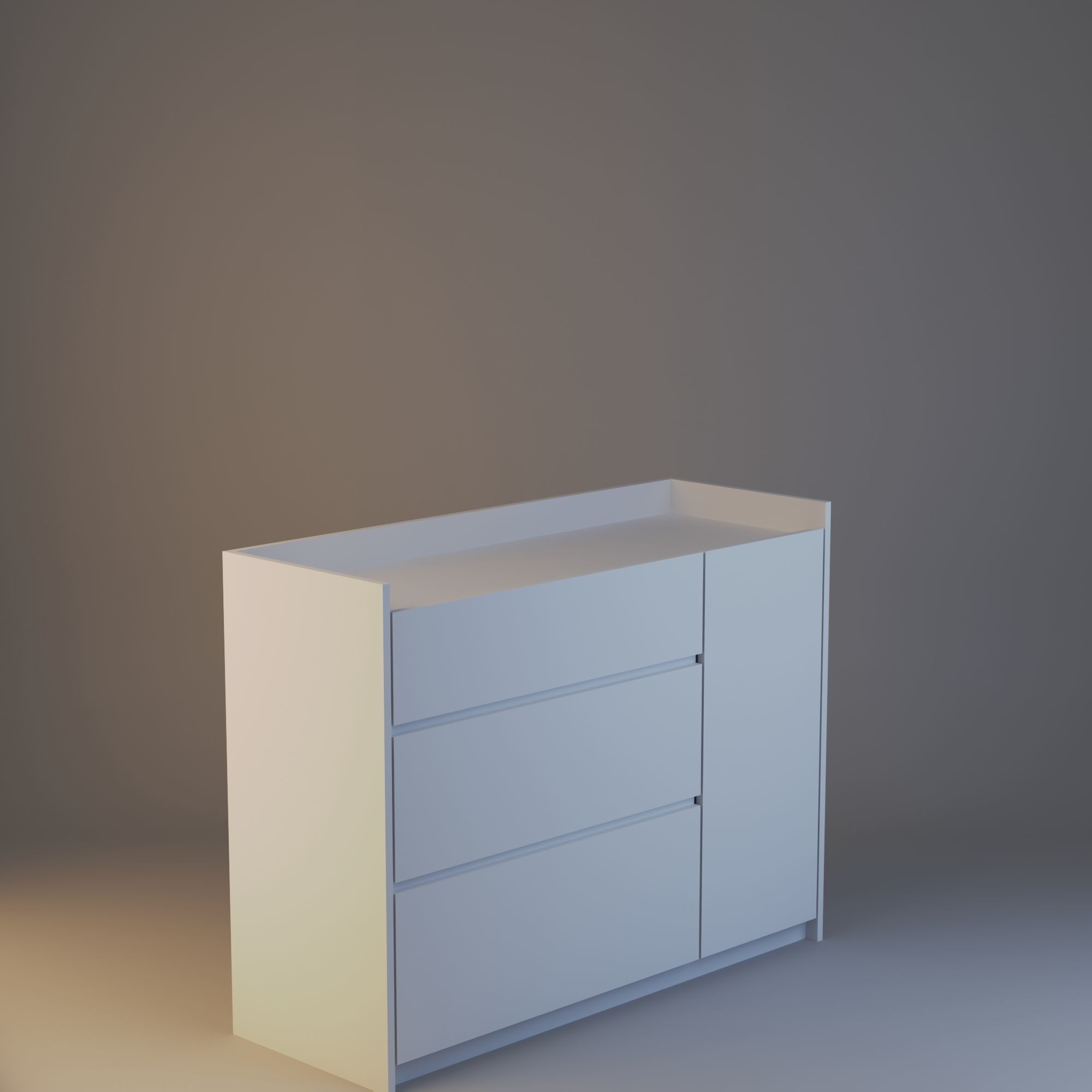 make up table Low-poly 3D model_1