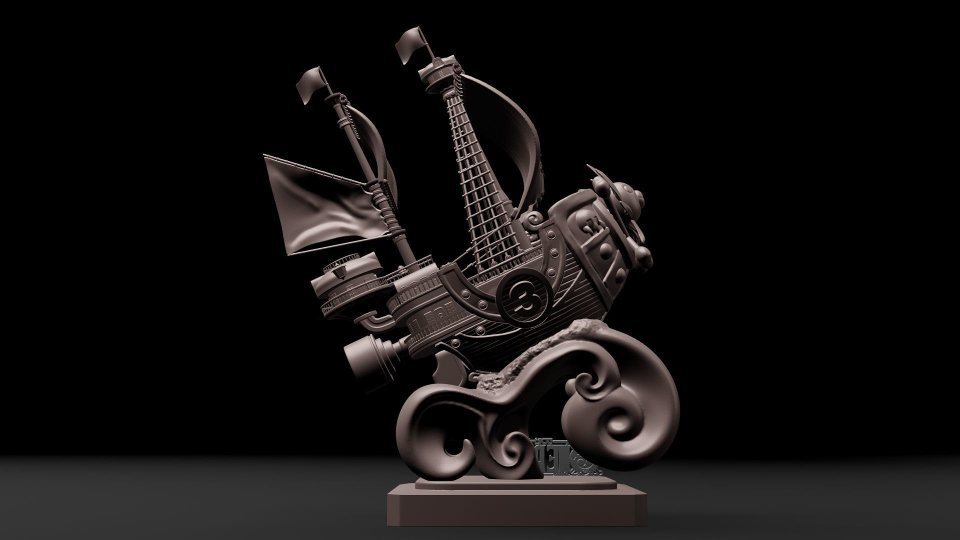 One Piece - Thousand Sunny 3D Printable 3D print model_3