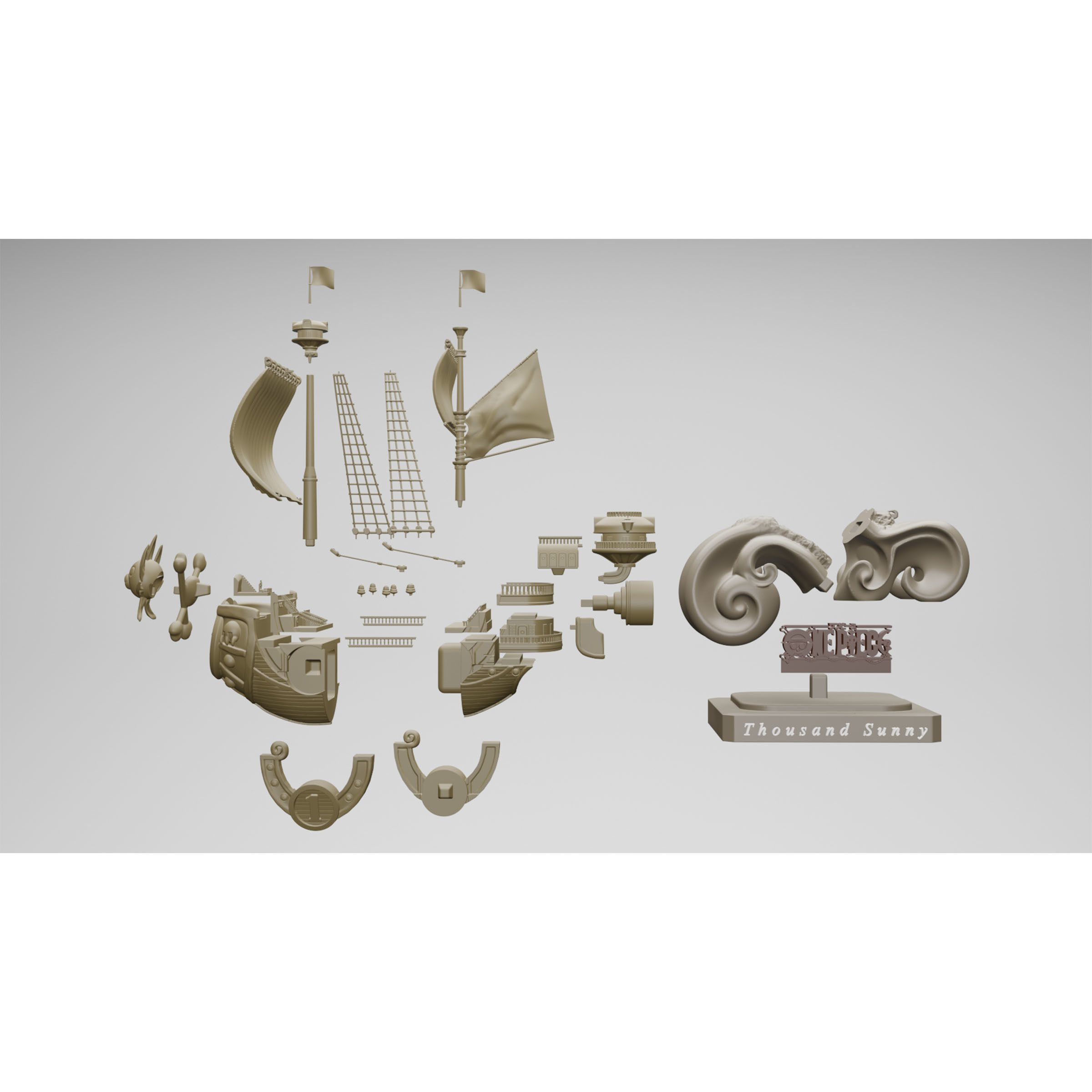 One Piece - Thousand Sunny 3D Printable 3D print model_10