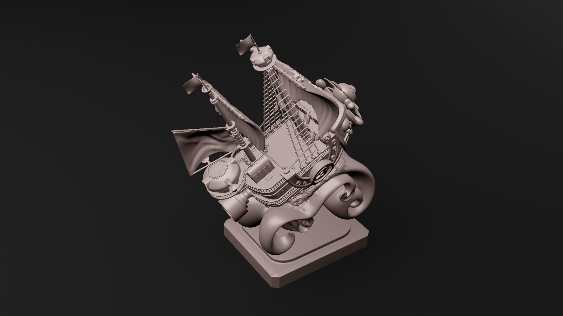 One Piece - Thousand Sunny 3D Printable 3D print model_6