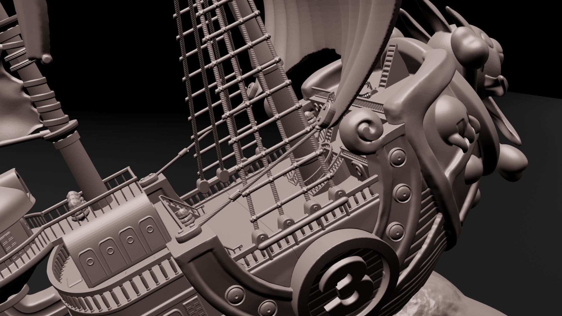 One Piece - Thousand Sunny 3D Printable 3D print model_9