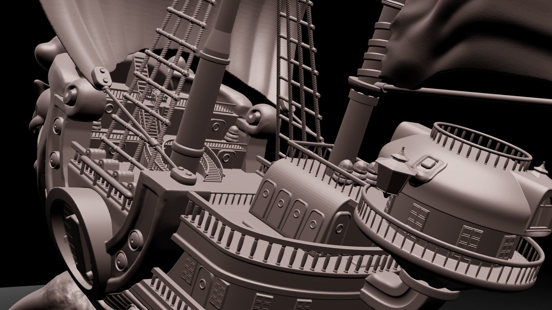 One Piece - Thousand Sunny 3D Printable 3D print model_8