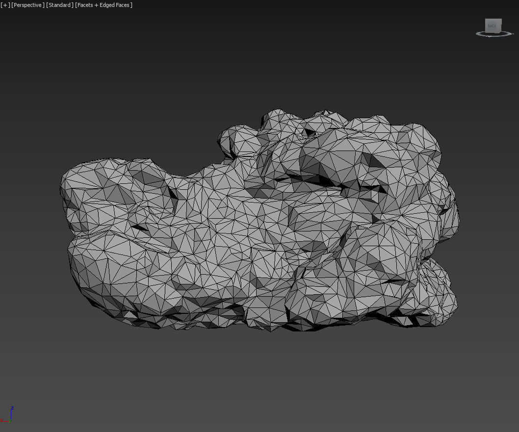 Low poly Snow Rock B-190426 Low-poly 3D model_37