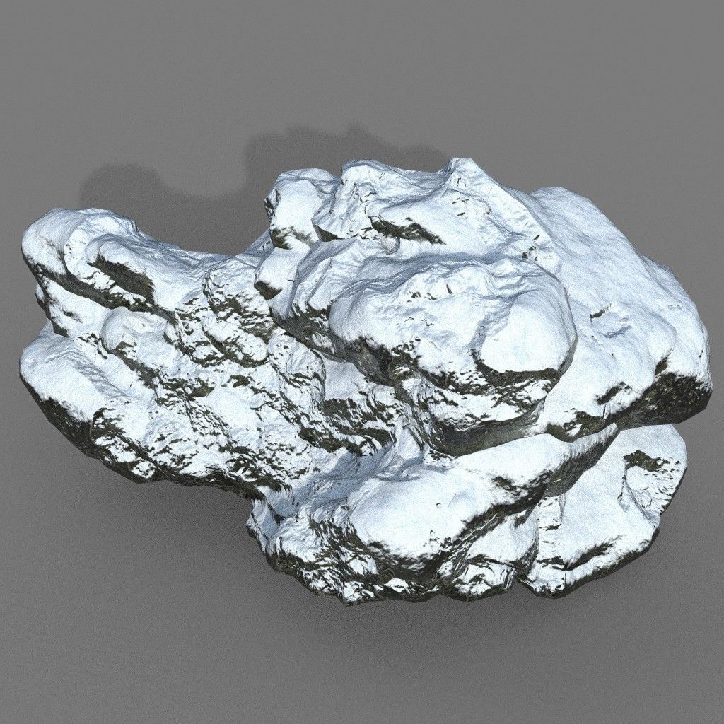 Low poly Snow Rock B-190426 Low-poly 3D model_36
