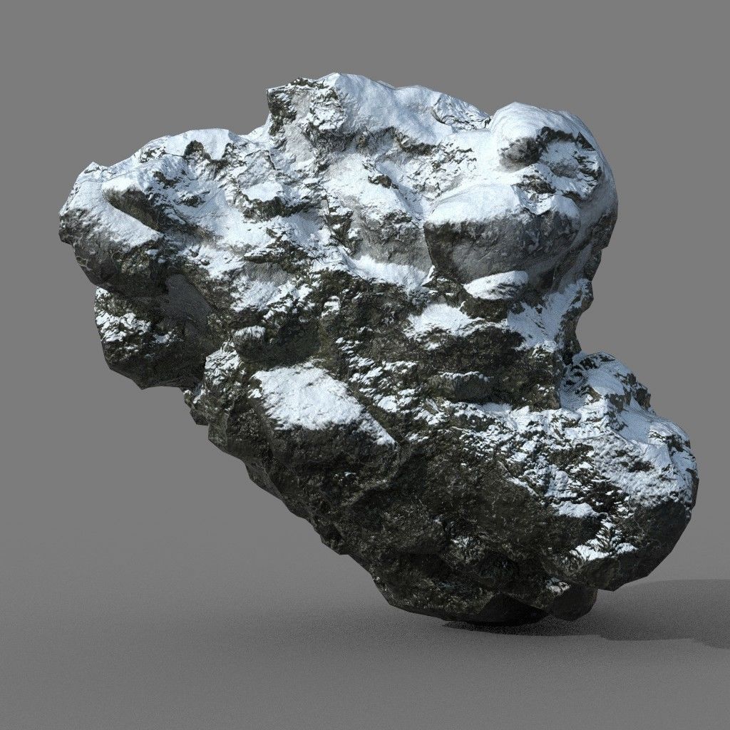 Low poly Snow Rock B-190426 Low-poly 3D model_7