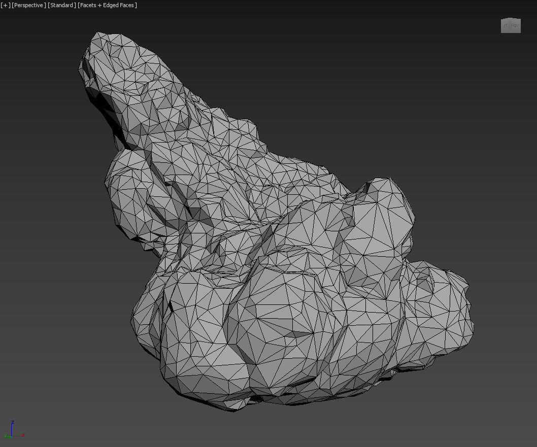 Low poly Snow Rock B-190426 Low-poly 3D model_21