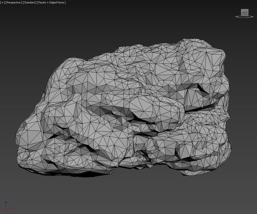 Low poly Snow Rock B-190426 Low-poly 3D model_13