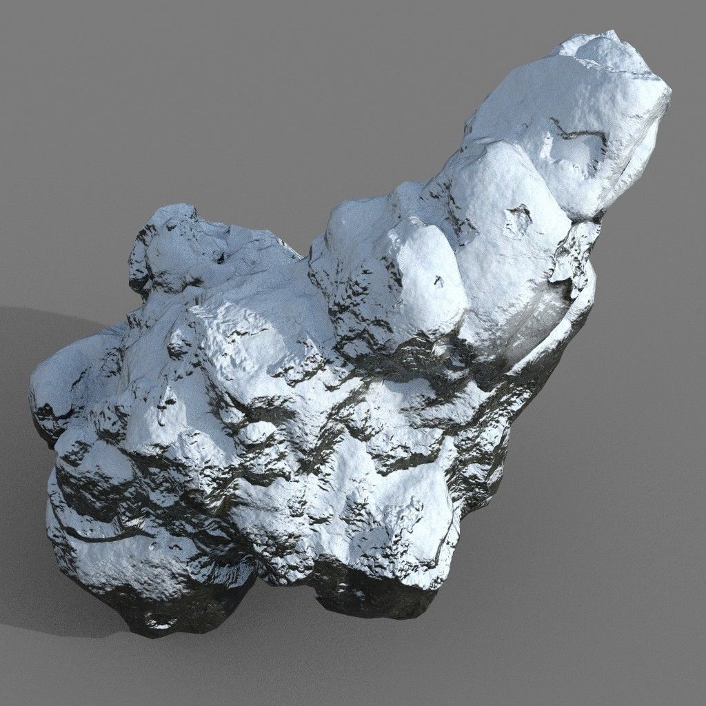 Low poly Snow Rock B-190426 Low-poly 3D model_20