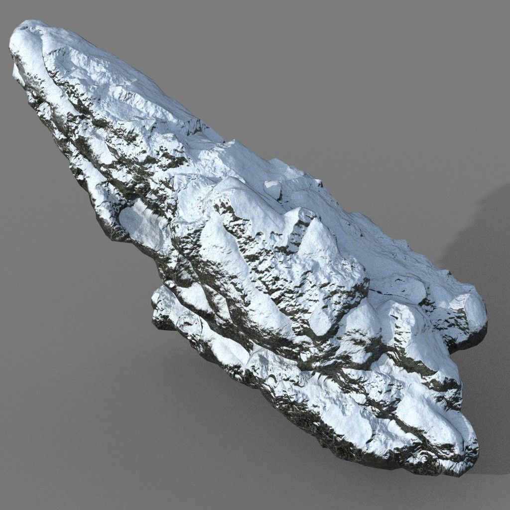 Low poly Snow Rock B-190426 Low-poly 3D model_28