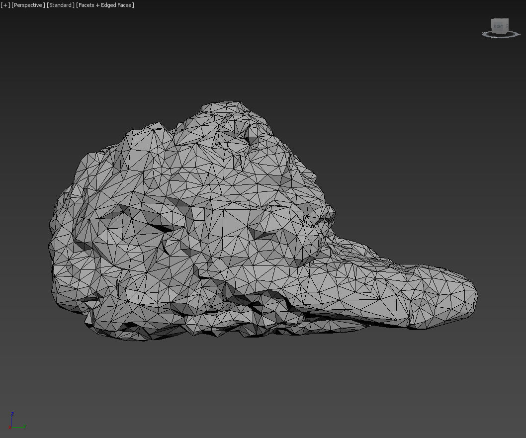 Low poly Snow Rock B-190426 Low-poly 3D model_17