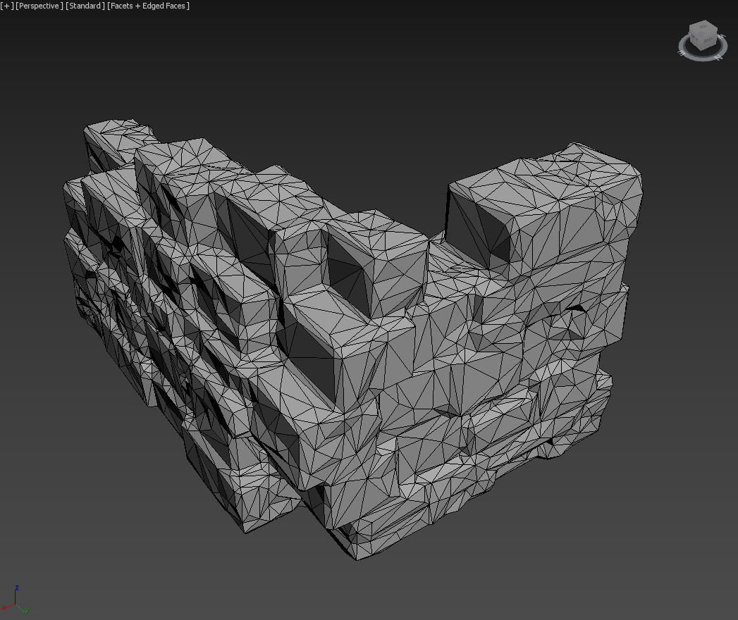 Low poly Mossy Ruin Medieval Construction Low-poly 3D model_25