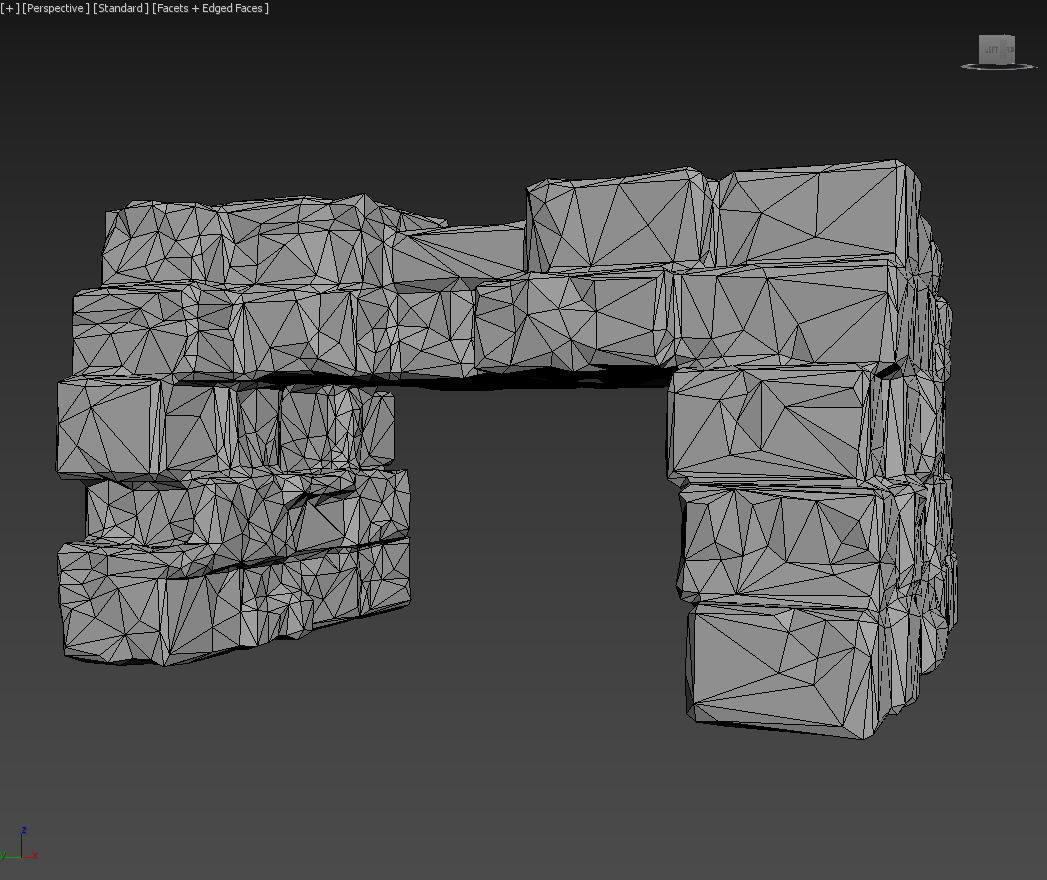 Low poly Mossy Ruin Medieval Construction Low-poly 3D model_33