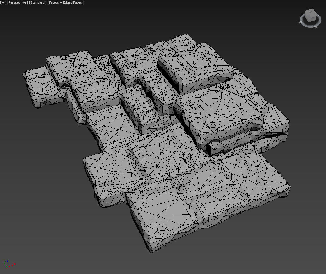 Low poly Mossy Ruin Medieval Construction Low-poly 3D model_41