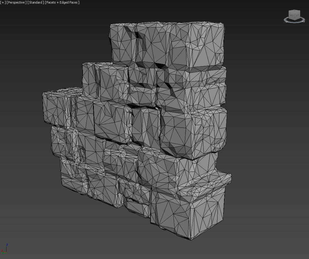 Low poly Mossy Ruin Medieval Construction Low-poly 3D model_29