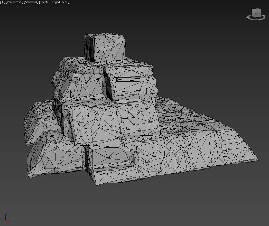 Low poly Mossy Ruin Medieval Construction Low-poly 3D model_17