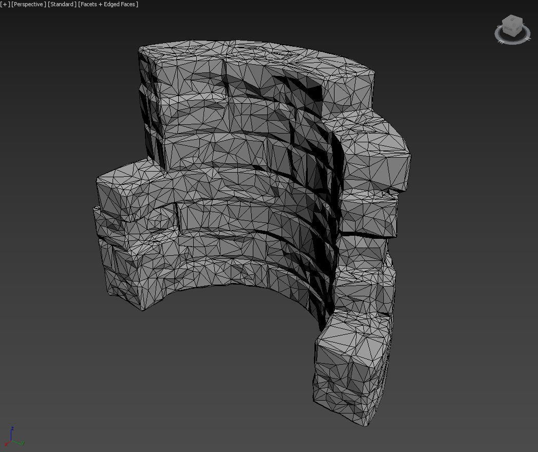Low poly Mossy Ruin Medieval Construction Low-poly 3D model_45