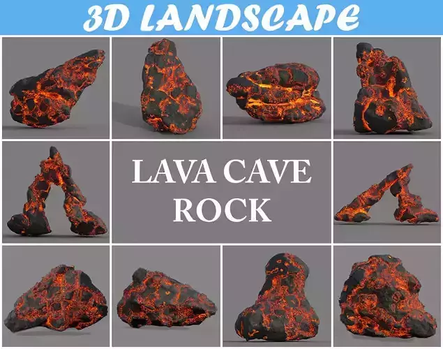 Low poly Lava Rock A-190427