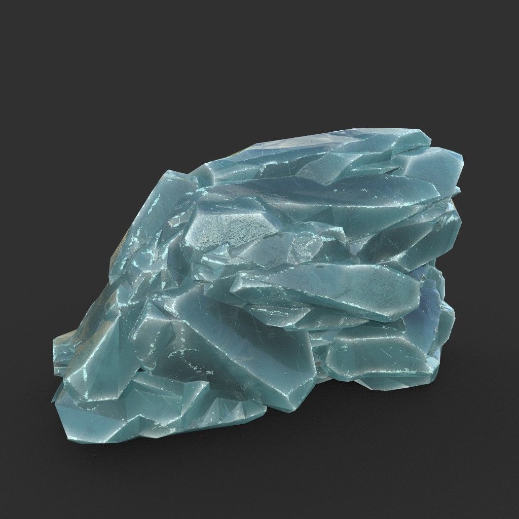 Low poly Ice Block Formation B 190421 Low-poly 3D model_10
