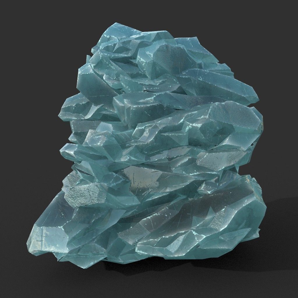 Low poly Ice Block Formation B 190421 Low-poly 3D model_39