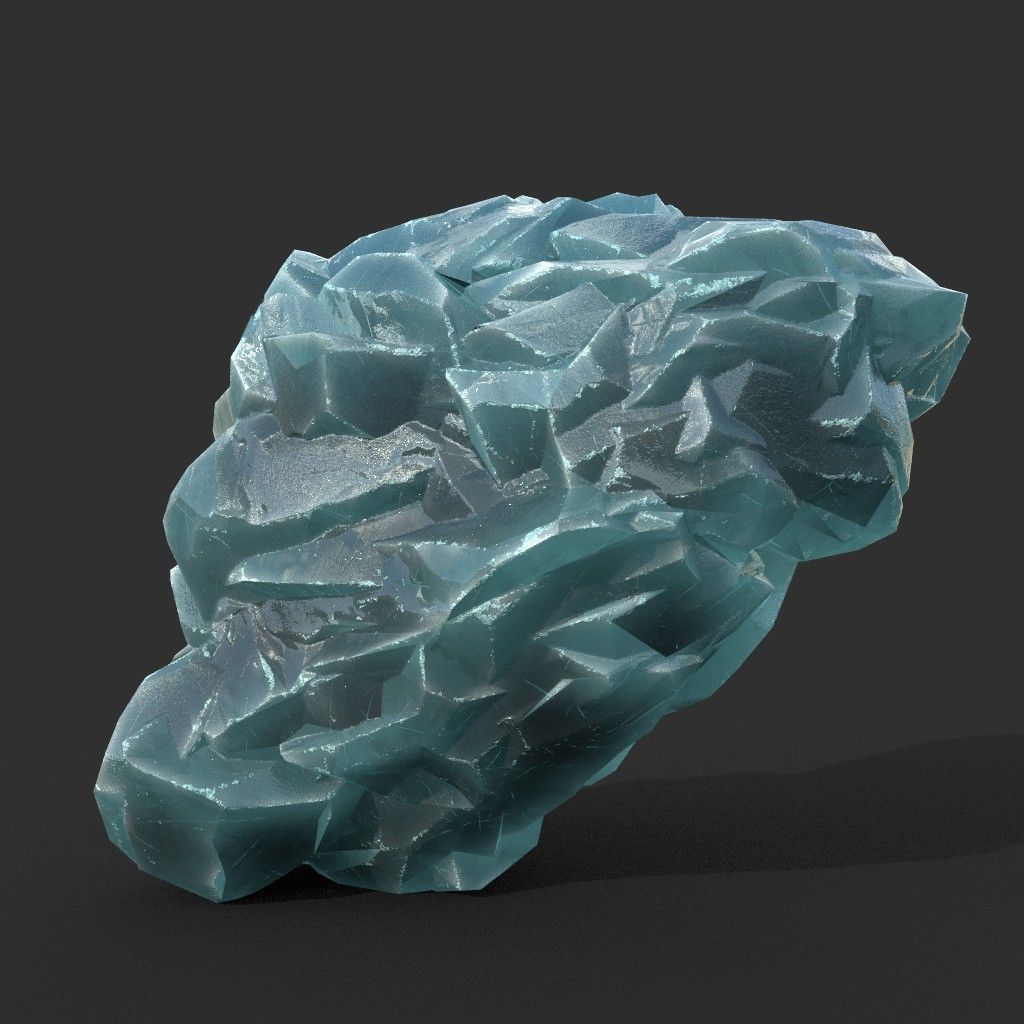 Low poly Ice Block Formation B 190421 Low-poly 3D model_6