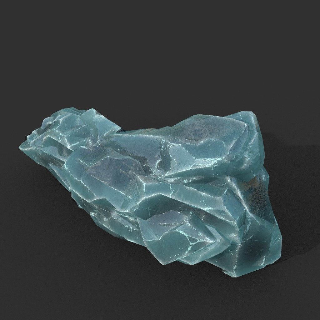 Low poly Ice Block Formation B 190421 Low-poly 3D model_4