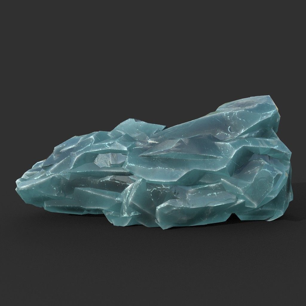 Low poly Ice Block Formation B 190421 Low-poly 3D model_3