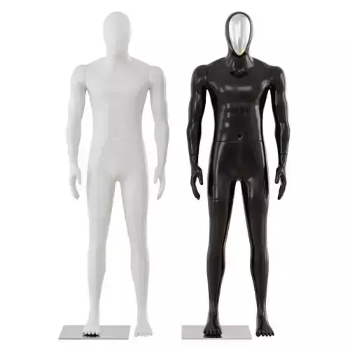 White and black male mannequins 55