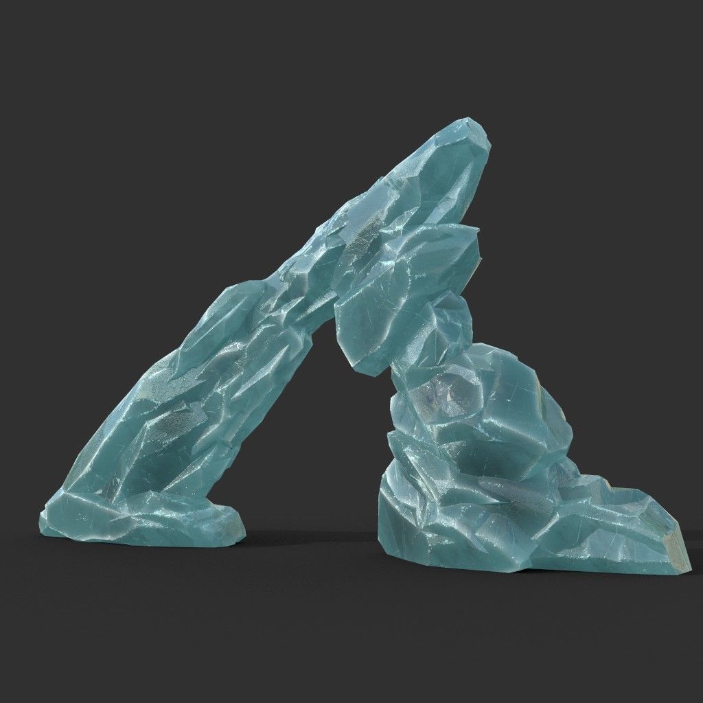 Low poly Ice Block Formation A 190421 Low-poly 3D model_18