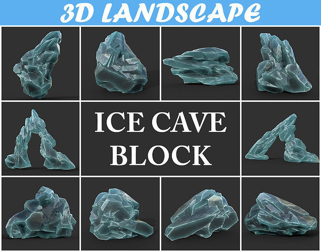 Low poly Ice Block Formation A 190421 Low-poly 3D model