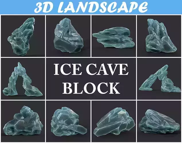 Low poly Ice Block Formation A 190421